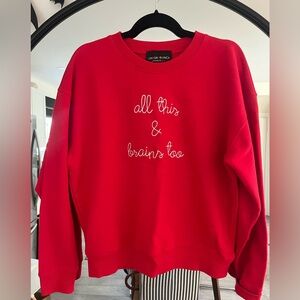 Embroidered Sweatshirt. All this and Brains too! New!